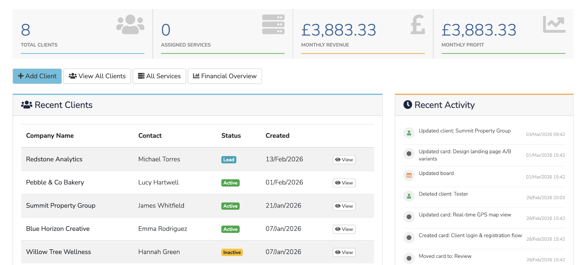 Agency Hub Dashboard